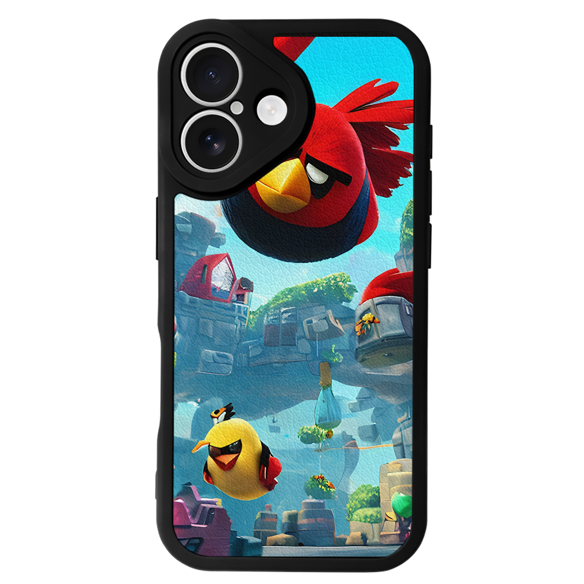 （画像用） Angry Birds アングリーバード 【iPhone 16シリーズ対応】シリコンスマホケース（レザー調） 材質：シリコン